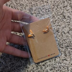 Orange Butterfly Stud Earrings